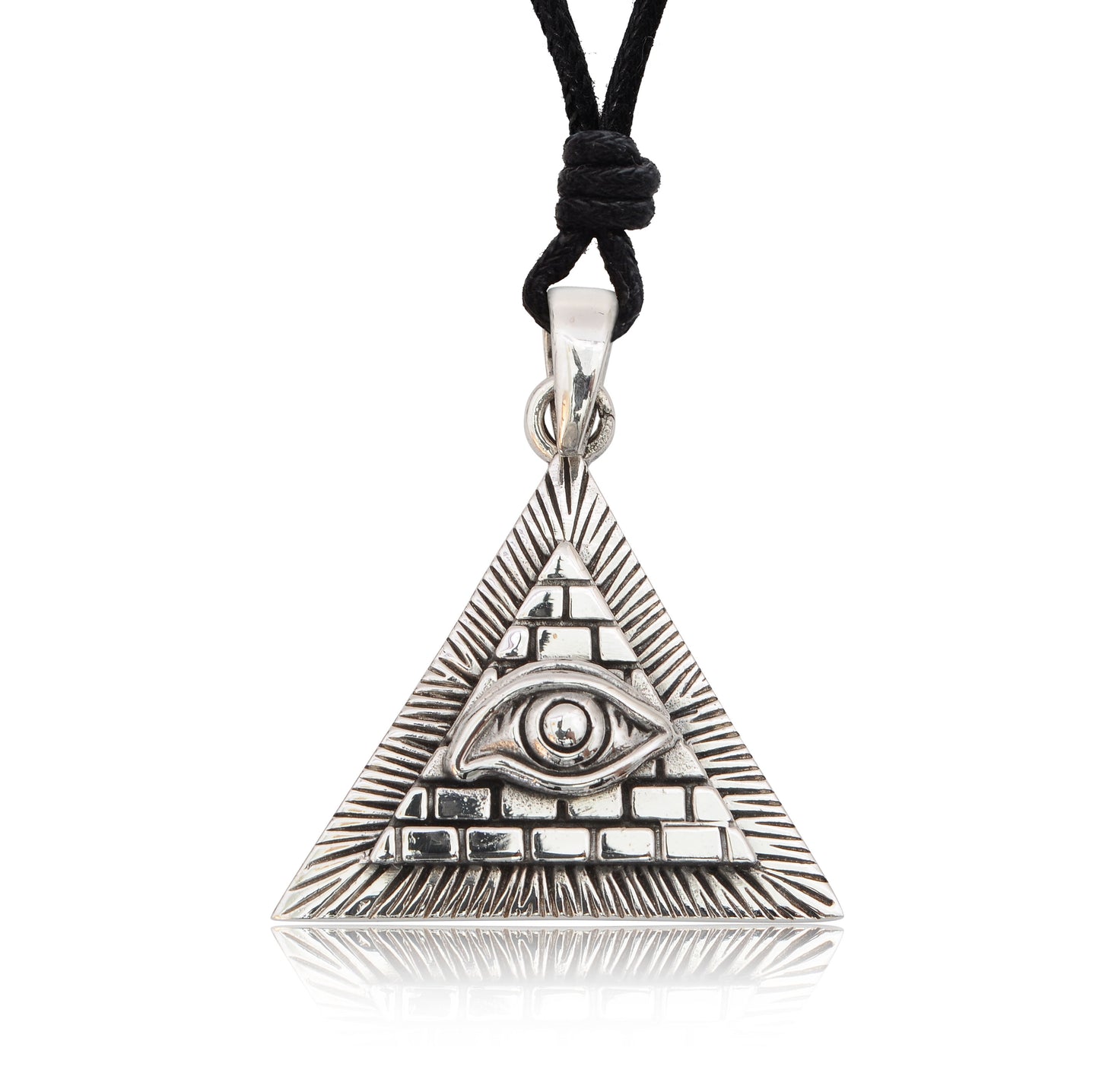 Eye Of Providence 92.5 Sterling Silver Pewter Brass Necklace Pendant Jewelry