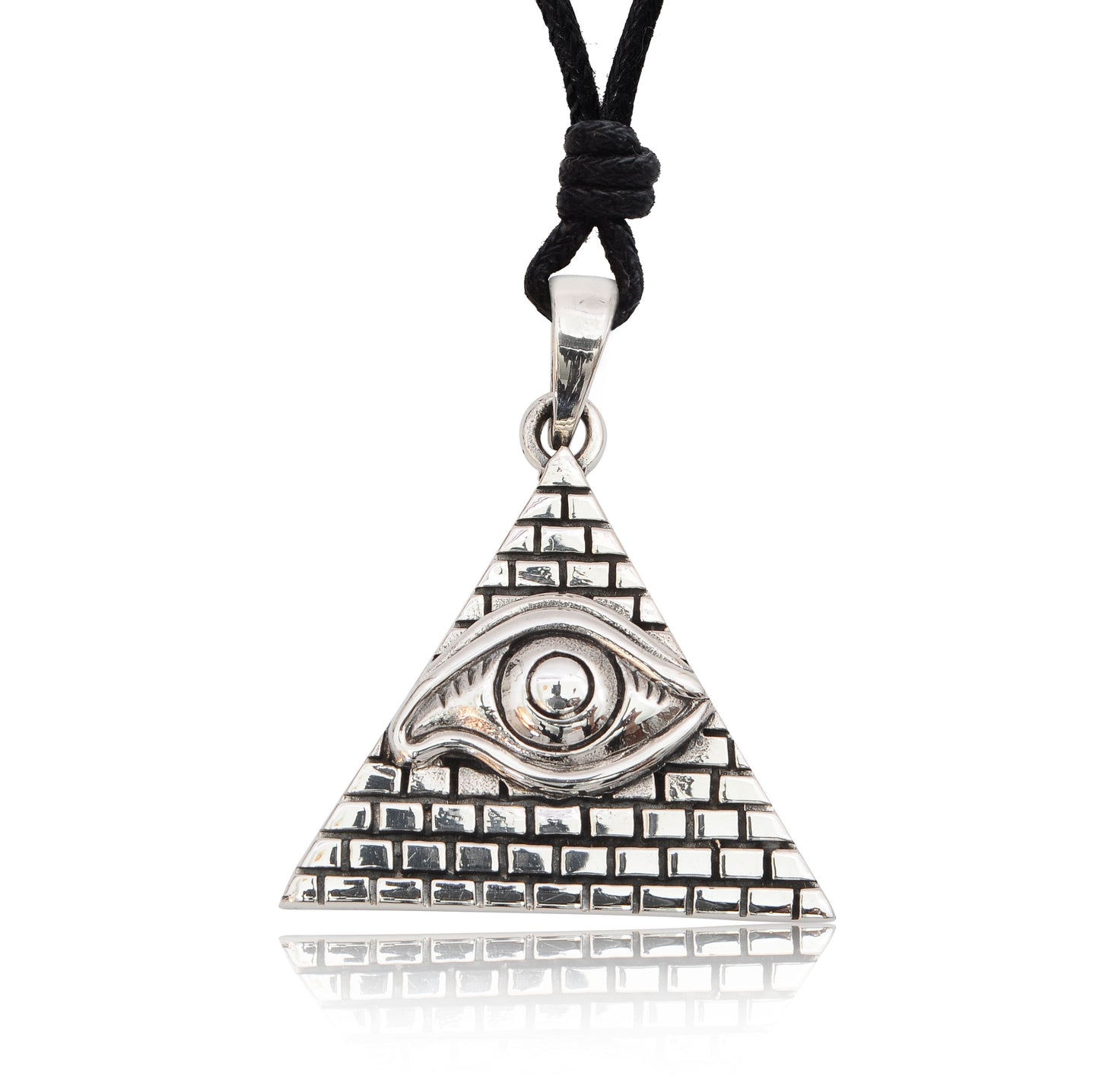 Eye Of Providence 92.5 Sterling Silver Pewter Brass Necklace Pendant Jewelry