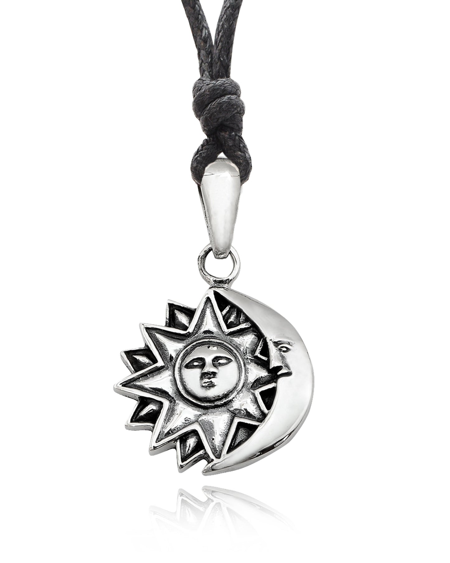 Sun and Moon 92.5 Sterling Silver Pewter Brass Necklace Pendant Jelwery