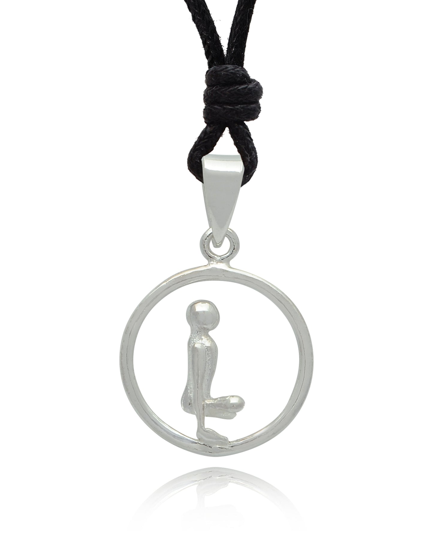 Yoga Pose 92.5 Sterling Silver Gold Brass Charm Necklace Pendant Jewelry