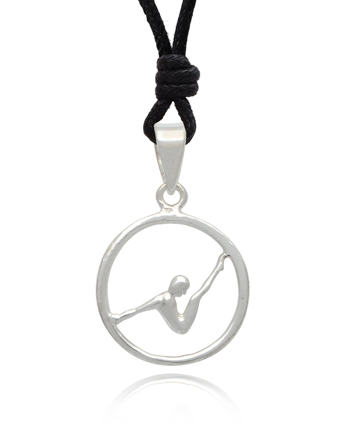 Yoga Pose 92.5 Sterling Silver Gold Brass Charm Necklace Pendant Jewelry