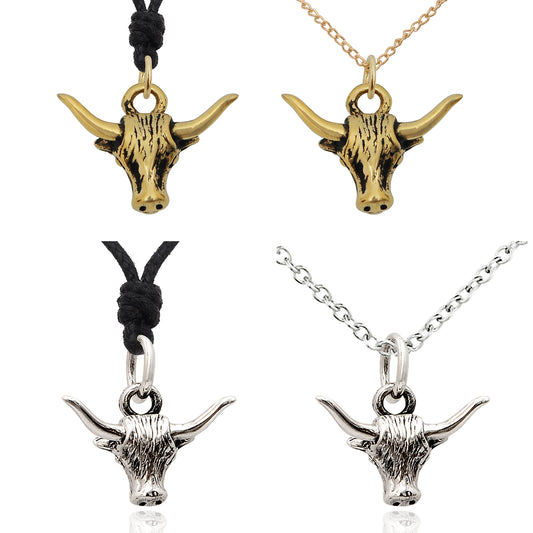 Texas Longhorn 92.5 Sterling Silver Pewter Brass Charm Necklace Pendant Jewelry