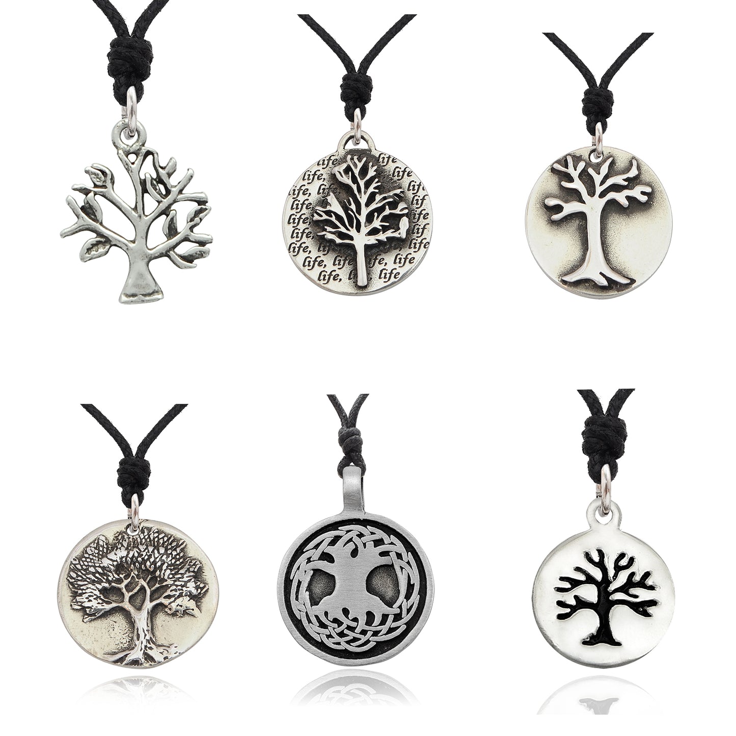 Tree Of Life Silver Pewter Charm Necklace Pendant Jewelry