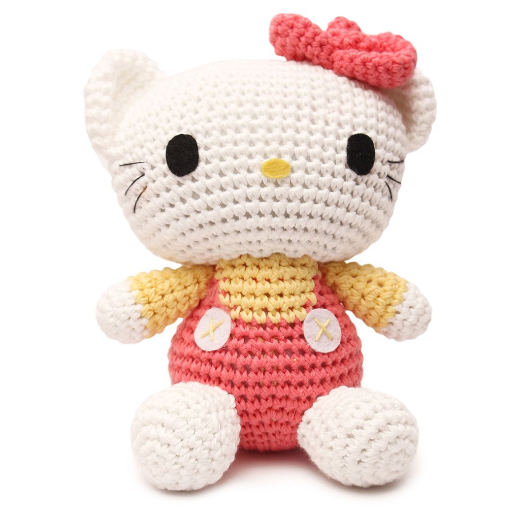 Pink Cute Kitty Handmade Amigurumi Stuffed Toy Knit Crochet Doll VAC