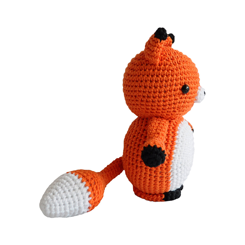 Orange Adorable Mister Fox Handmade Amigurumi Stuffed Toy Knit Crochet Doll VAC