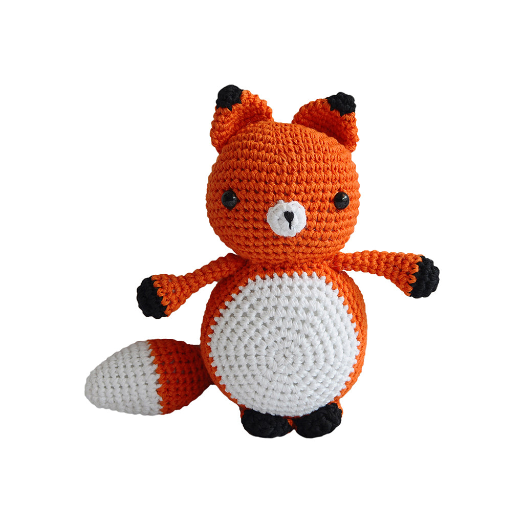 Orange Adorable Mister Fox Handmade Amigurumi Stuffed Toy Knit Crochet Doll VAC