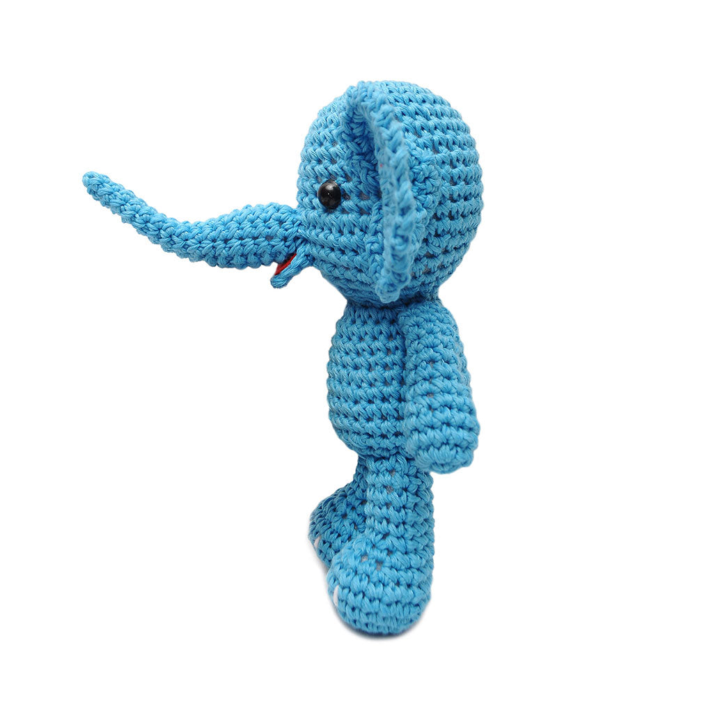 Amigurumi Knitted Organic Toy top elephant. Crochet doll. Gift toy. One hundred percent handmade. Gift sleeping companion doll.