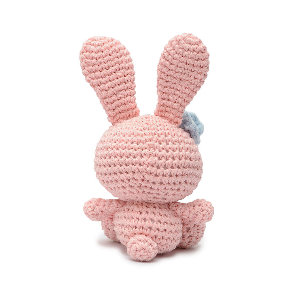 White , Pink Bunnies Handmade Amigurumi Stuffed Toy Knit Crochet Doll VAC