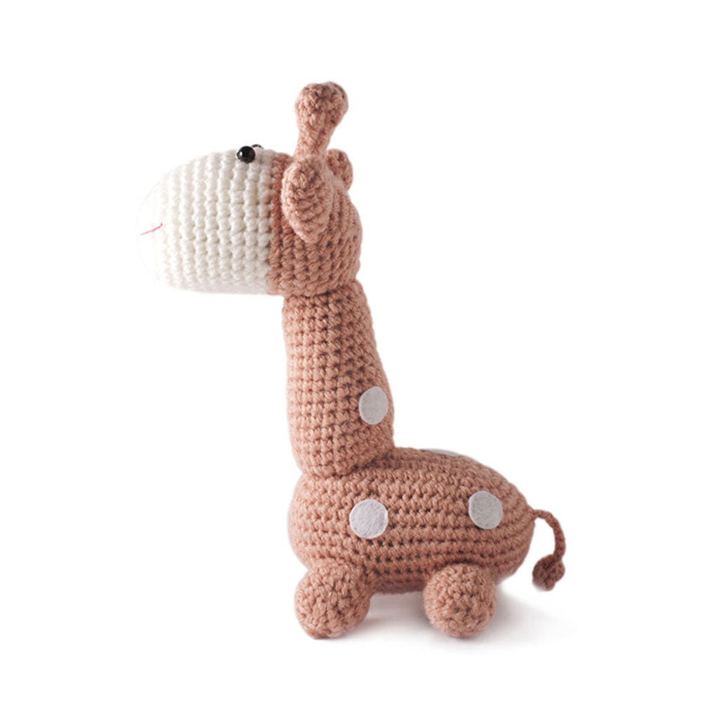 Light brown Giraffe Handmade Amigurumi Stuffed Toy Knit Crochet Doll VAC