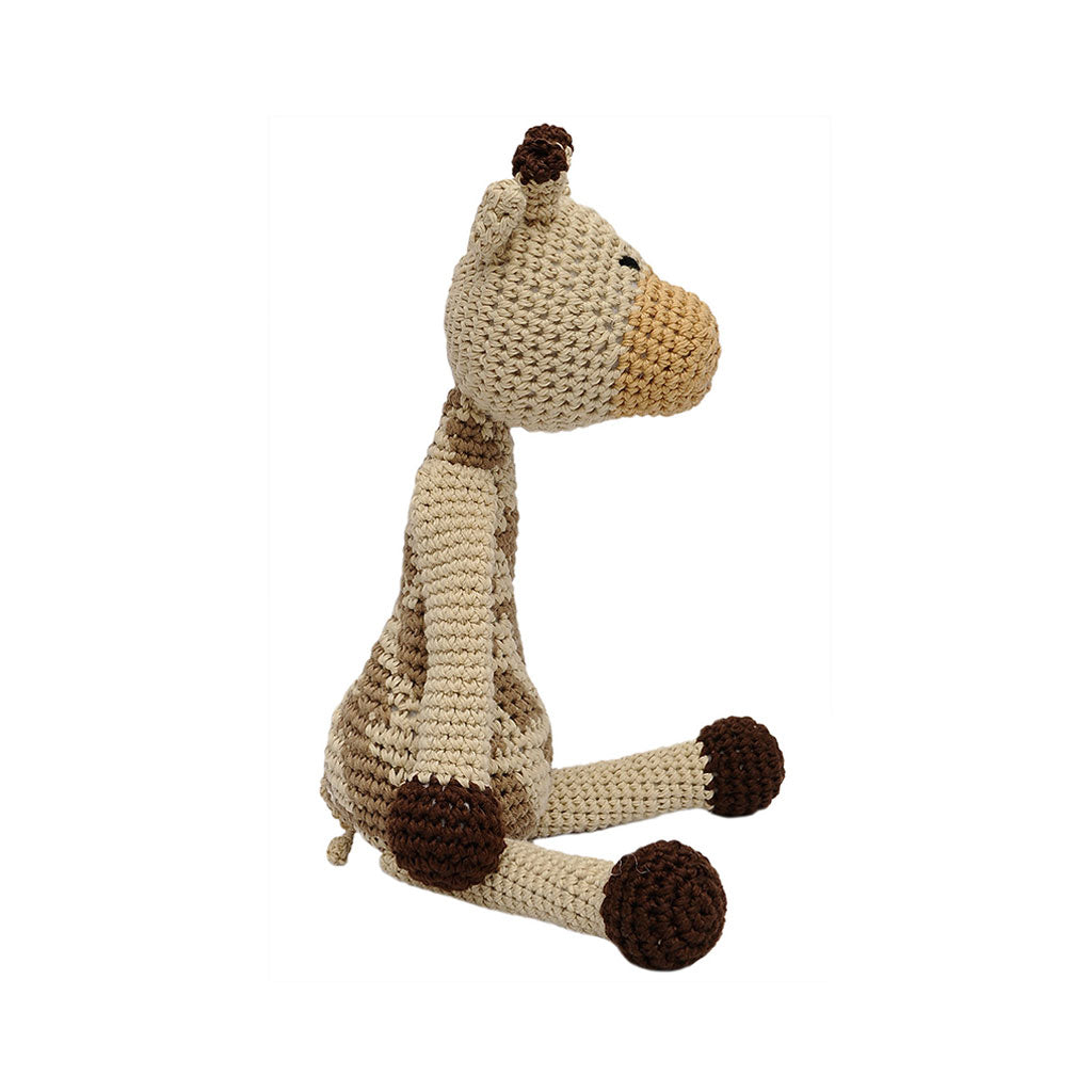 Cream-Brown Giraffe Handmade Amigurumi Stuffed Toy Knit Crochet Doll VAC