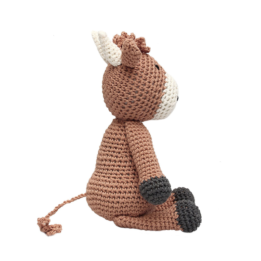 Brown Cow Handmade Amigurumi Stuffed Toy Knit Crochet Doll VAC