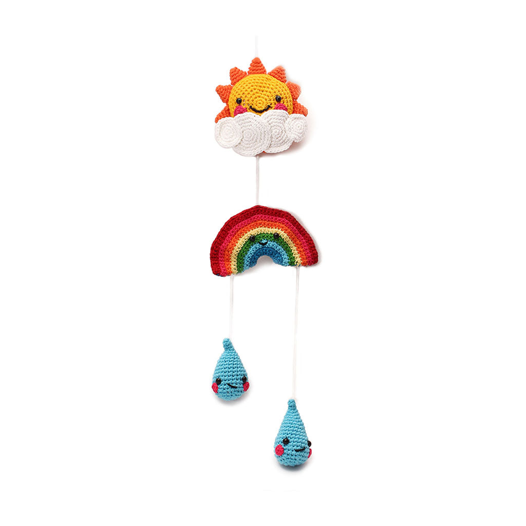 Rainbow Wind Chime Handmade Amigurumi Stuffed Toy Knit Crochet Doll VAC