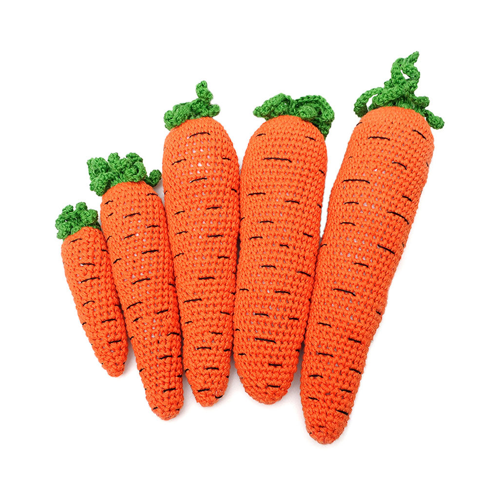 Set of 5 Orange Carrots Handmade Amigurumi Stuffed Toy Knit Crochet Doll VAC