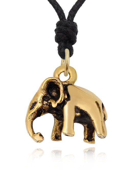 Burmese Elephant 92.5 Sterling Silver Gold Brass Charm Necklace Pendant Jewelry