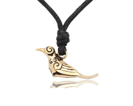 Lovely Small Bird Gold Brass Charm Necklace Pendant Jewelry