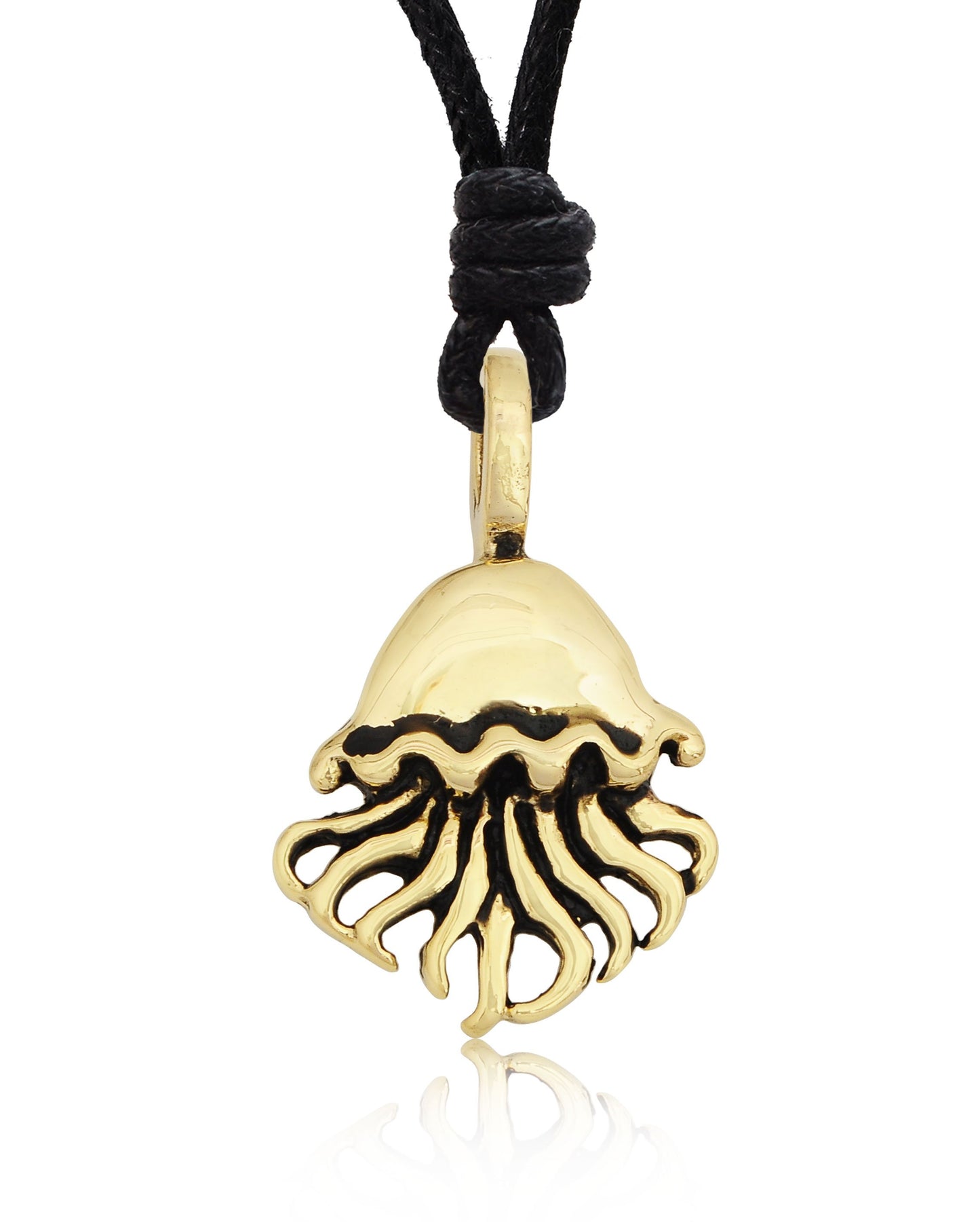 Jelly Fish Silver Pewter Gold Brass Charm Necklace Pendant Jewelry