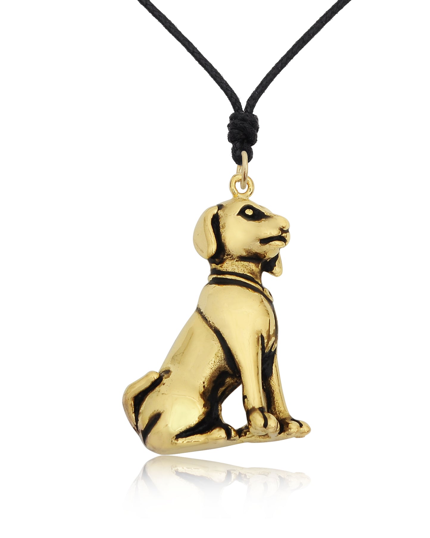 Cute Dog Gold Brass Charm Necklace Pendant Jewelry
