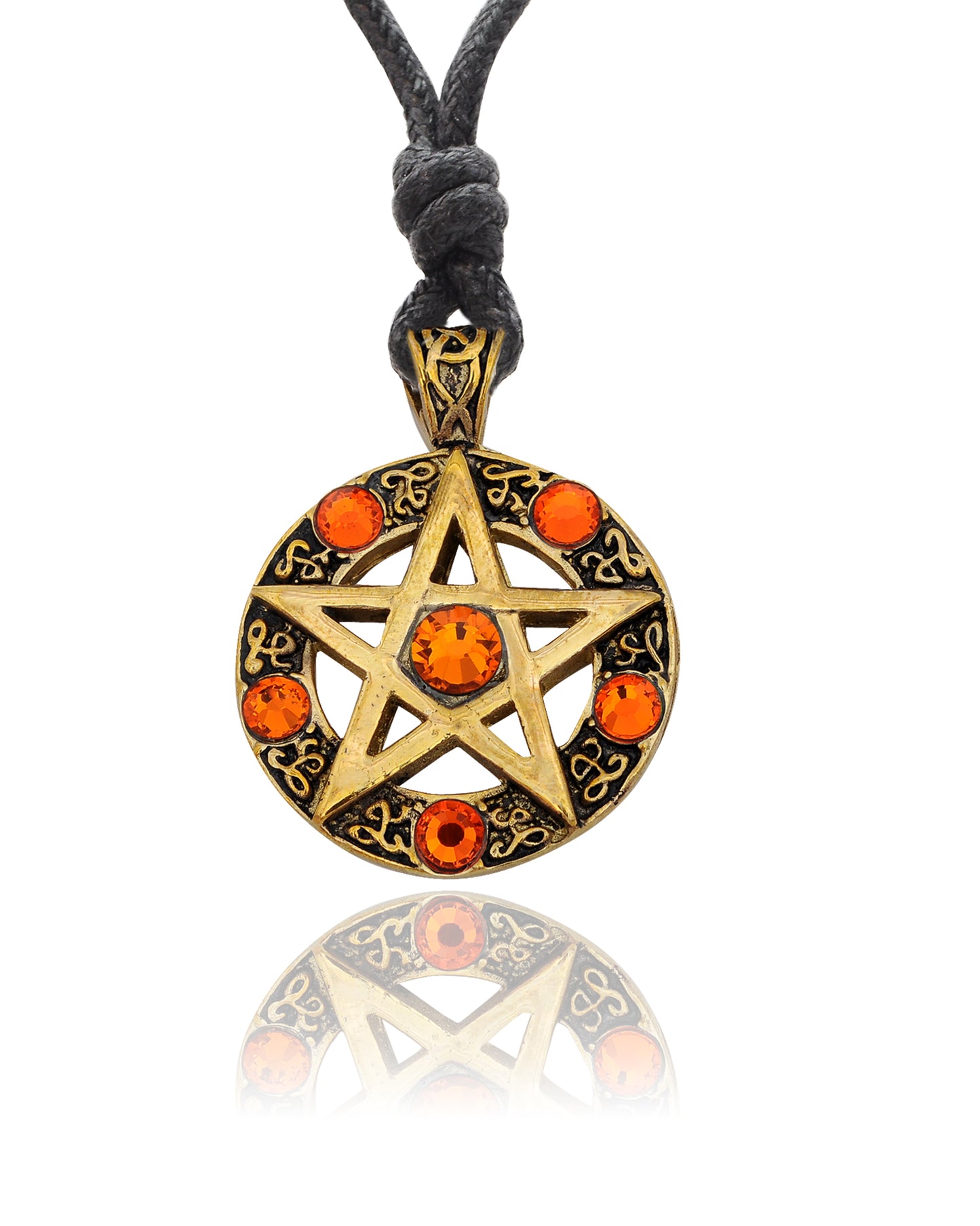 Color Pentagram Silver Pewter Gold Brass Charm Necklace Pendant Jewelry