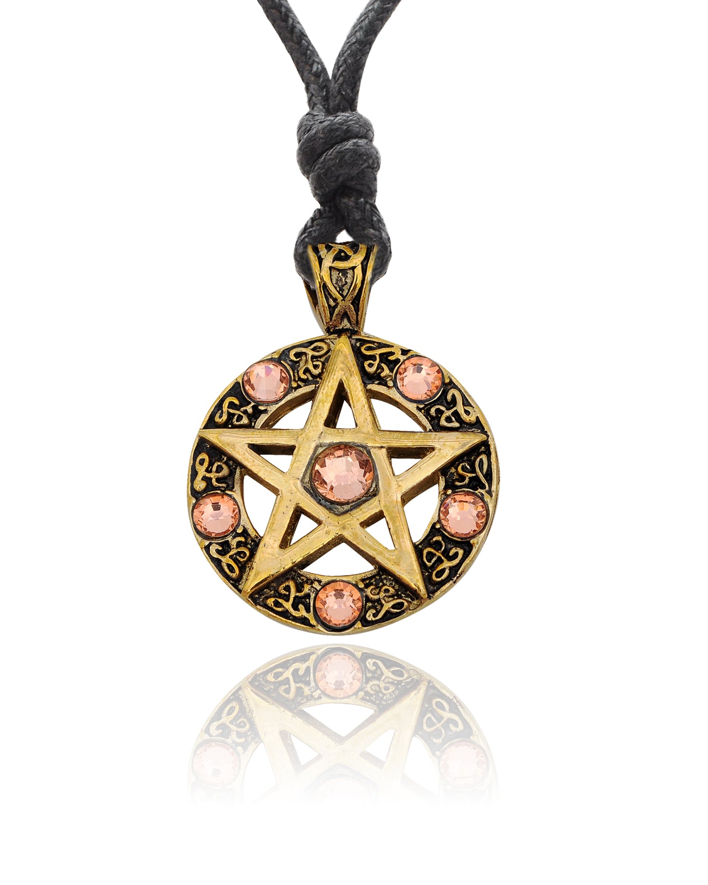 Color Pentagram Silver Pewter Gold Brass Charm Necklace Pendant Jewelry