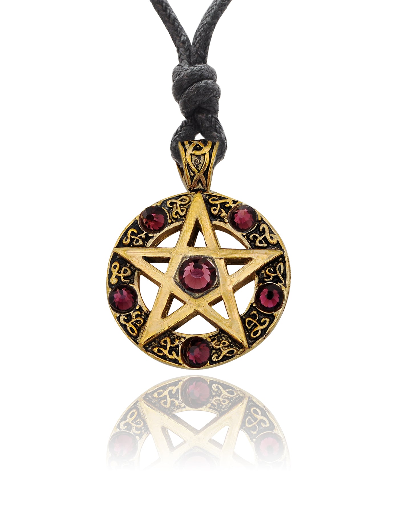 Color Pentagram Silver Pewter Gold Brass Charm Necklace Pendant Jewelry