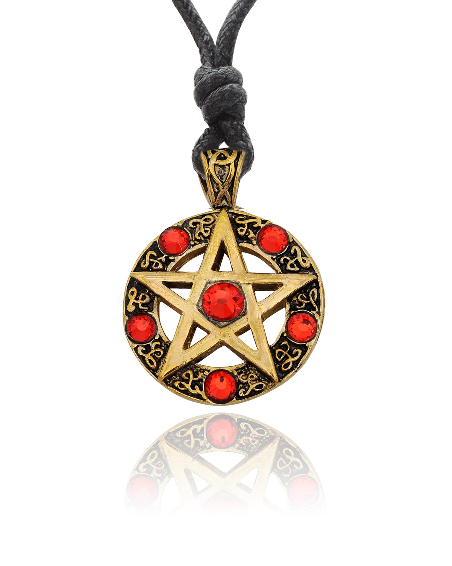 Color Pentagram Silver Pewter Gold Brass Charm Necklace Pendant Jewelry