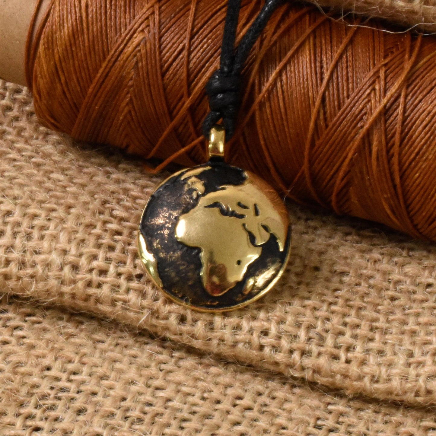 Globe Earth Silver Pewter Charm Gold Brass Necklace Pendant Jewelry