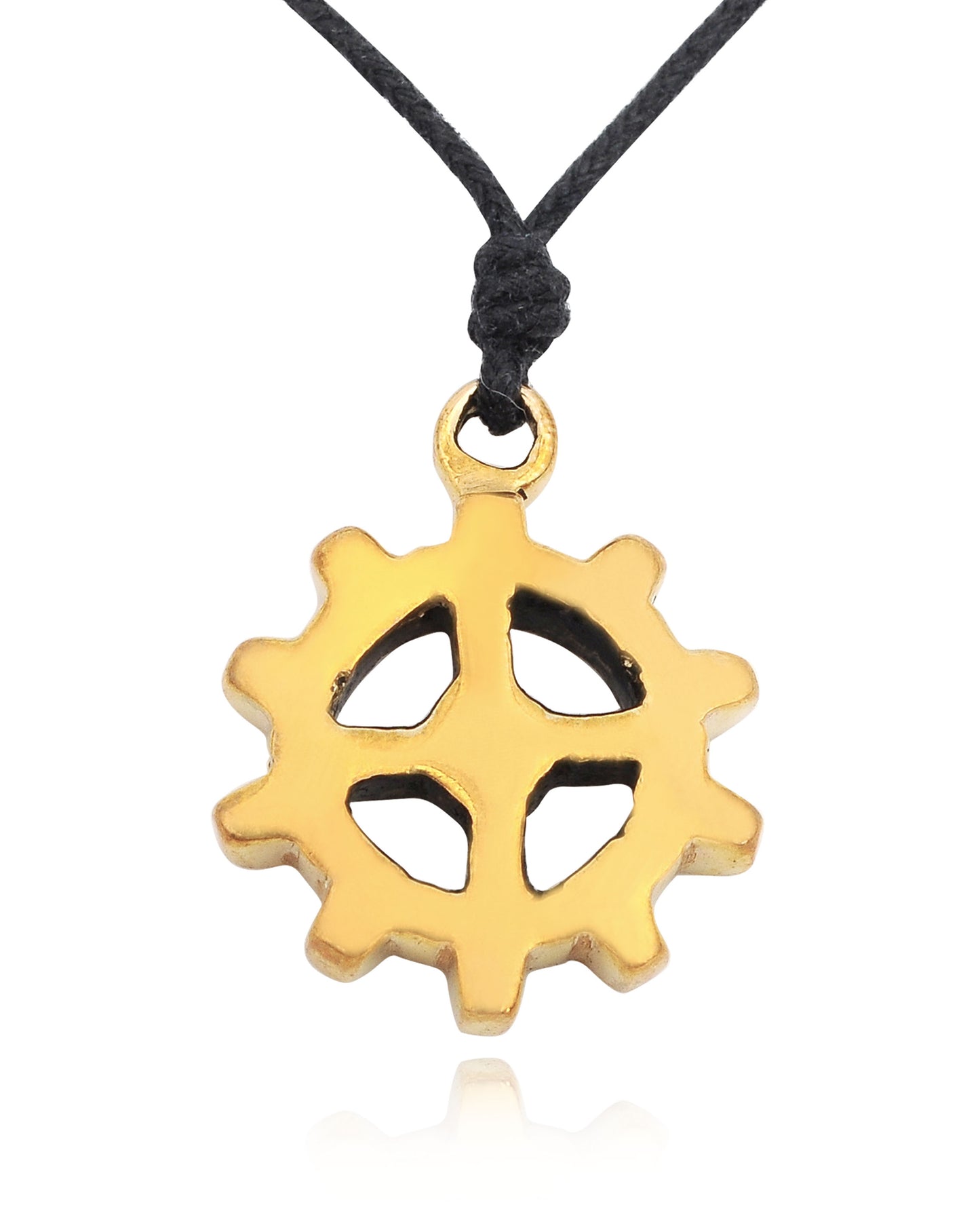 Gear Machine Silver Brass Gold Brass Charm  Necklace Pendant Jewelry