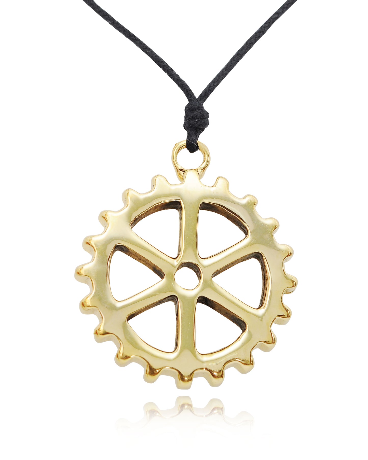 Gear Machine Silver Brass Gold Brass Charm  Necklace Pendant Jewelry