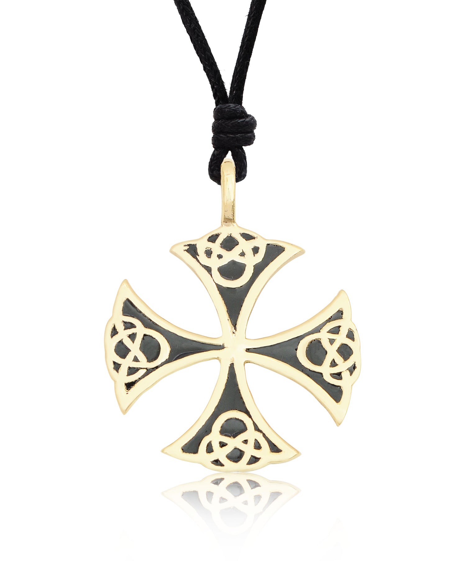 Celtic German Cross Silver Pewter Gold Brass Charm Necklace Pendant Jewelry