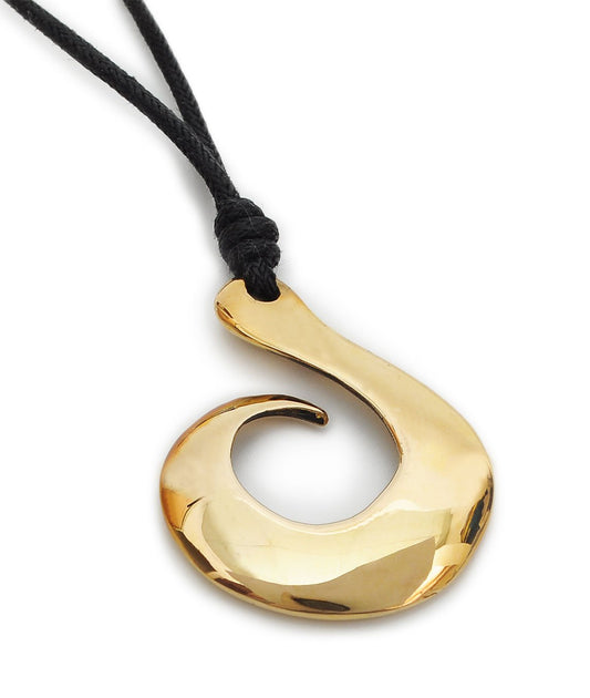 Beautiful Maori Fishing Hook Silver Pewter Gold Brass Necklace Pendant Jewelry