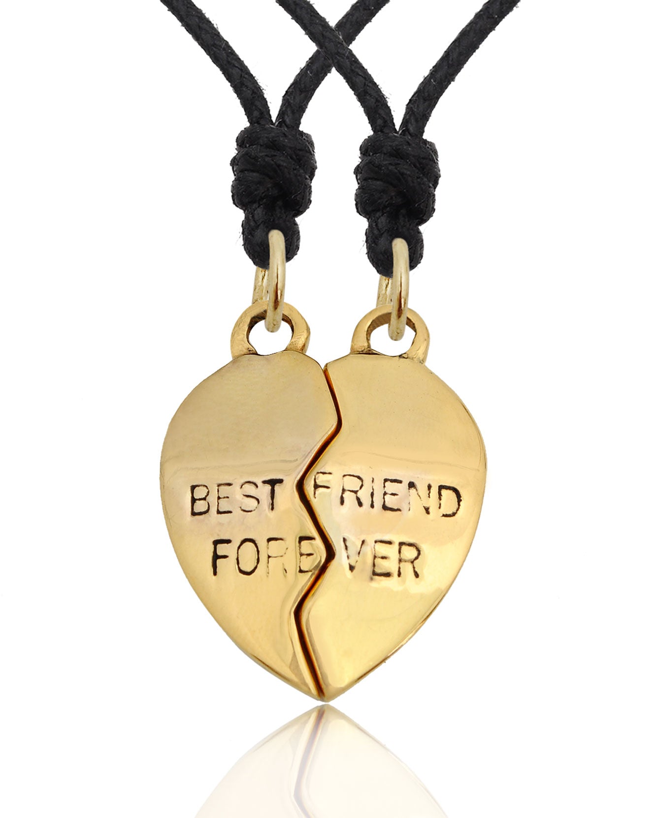 Bestfriend Couple Pendant Silver Pewter Gold Brass Charm Necklace Pendant Jewelr