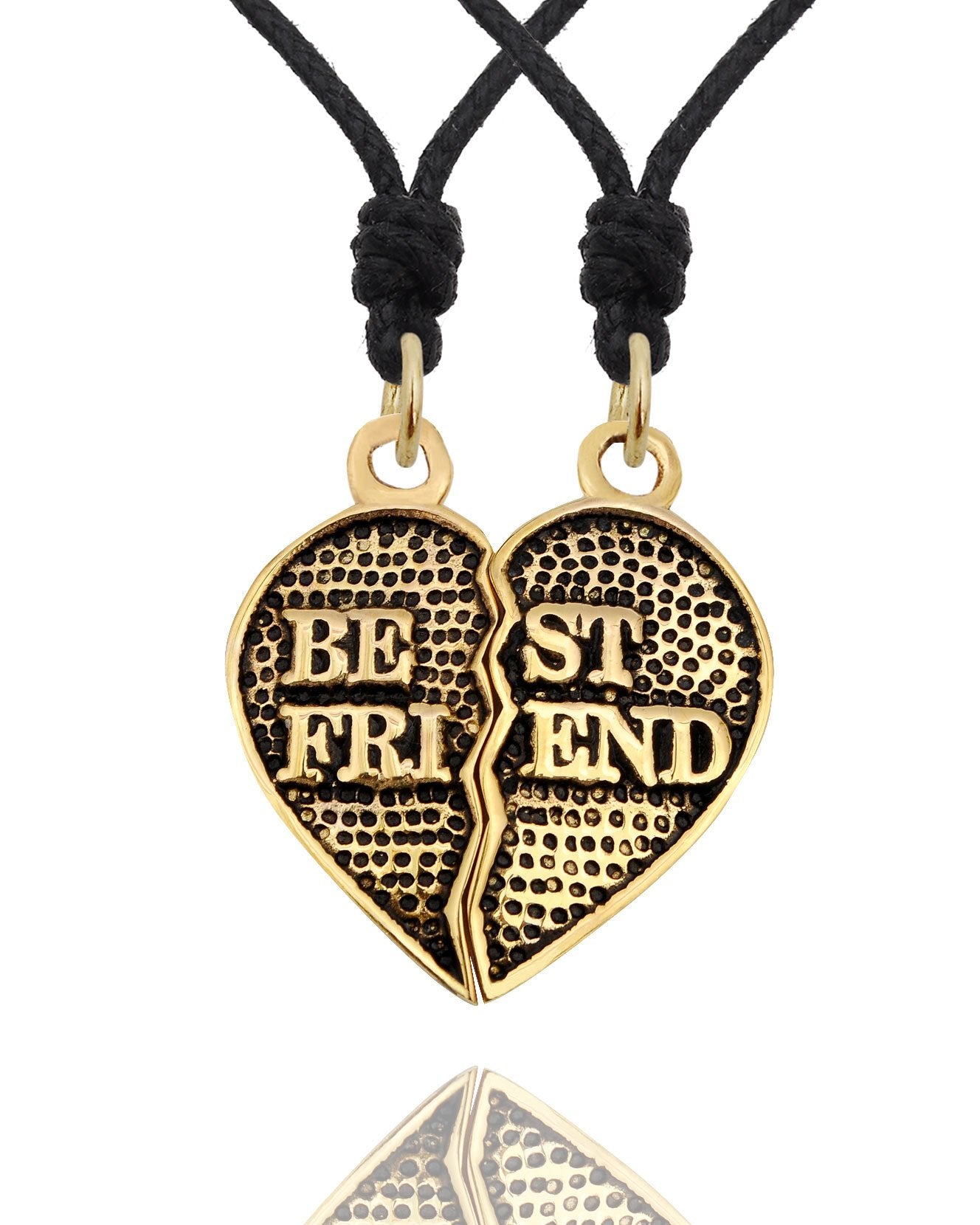 Bestfriend Couple Pendant Silver Pewter Gold Brass Charm Necklace Pendant Jewelr