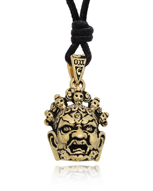 New Japanese Hannya Mask Handmade Brass Charm Necklace Pendant Jewelry