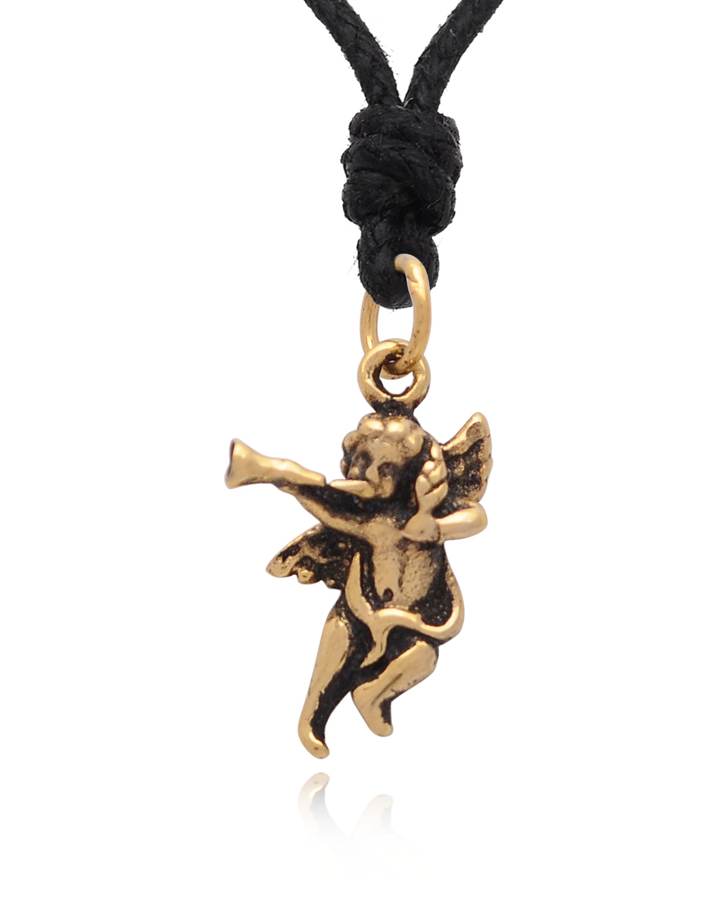 Unique Cupid Cherub 92.5 Sterling-silver Gold Brass Charm Necklace Pendant Jewelry