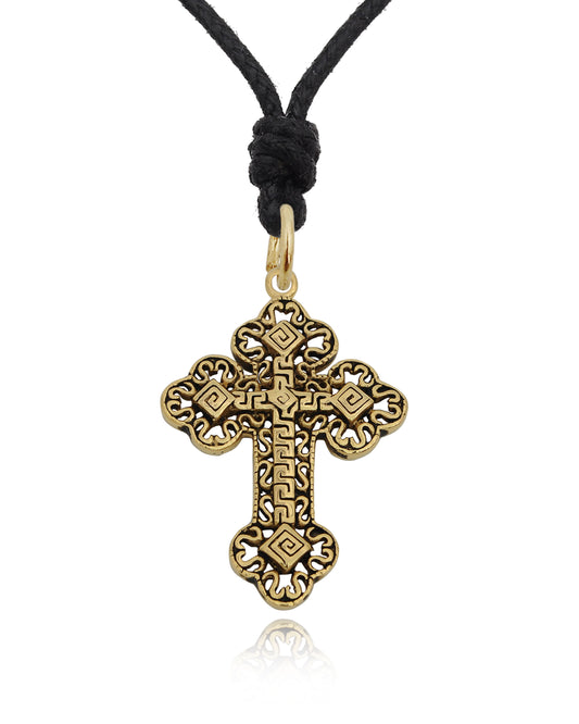 Gotic Celtic Cross Sterling-silver Brass Charm Necklace Pendant Jewelry