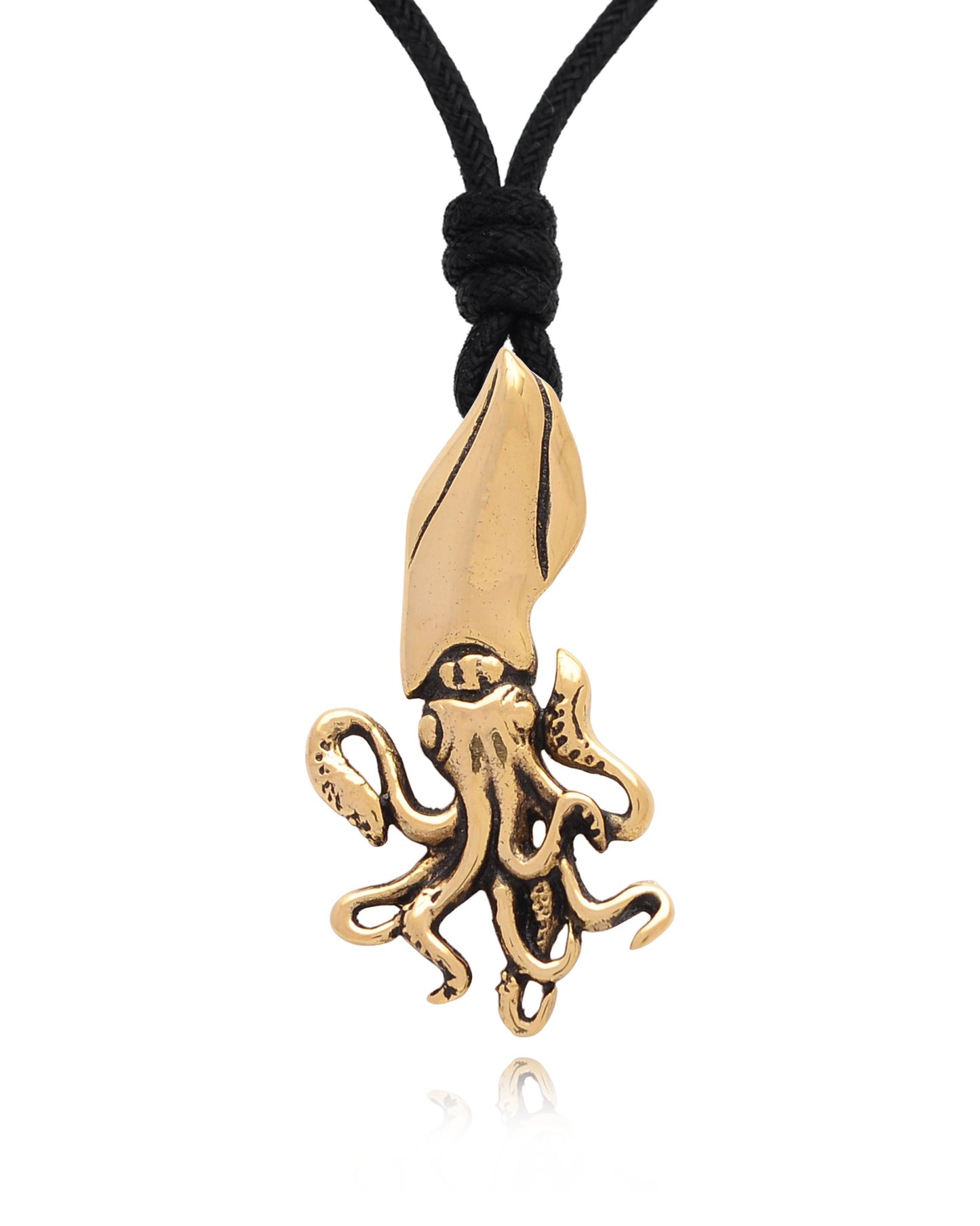 Squid Sea Life Silver Pewter Gold Brass Charm Necklace Pendent Jewelry