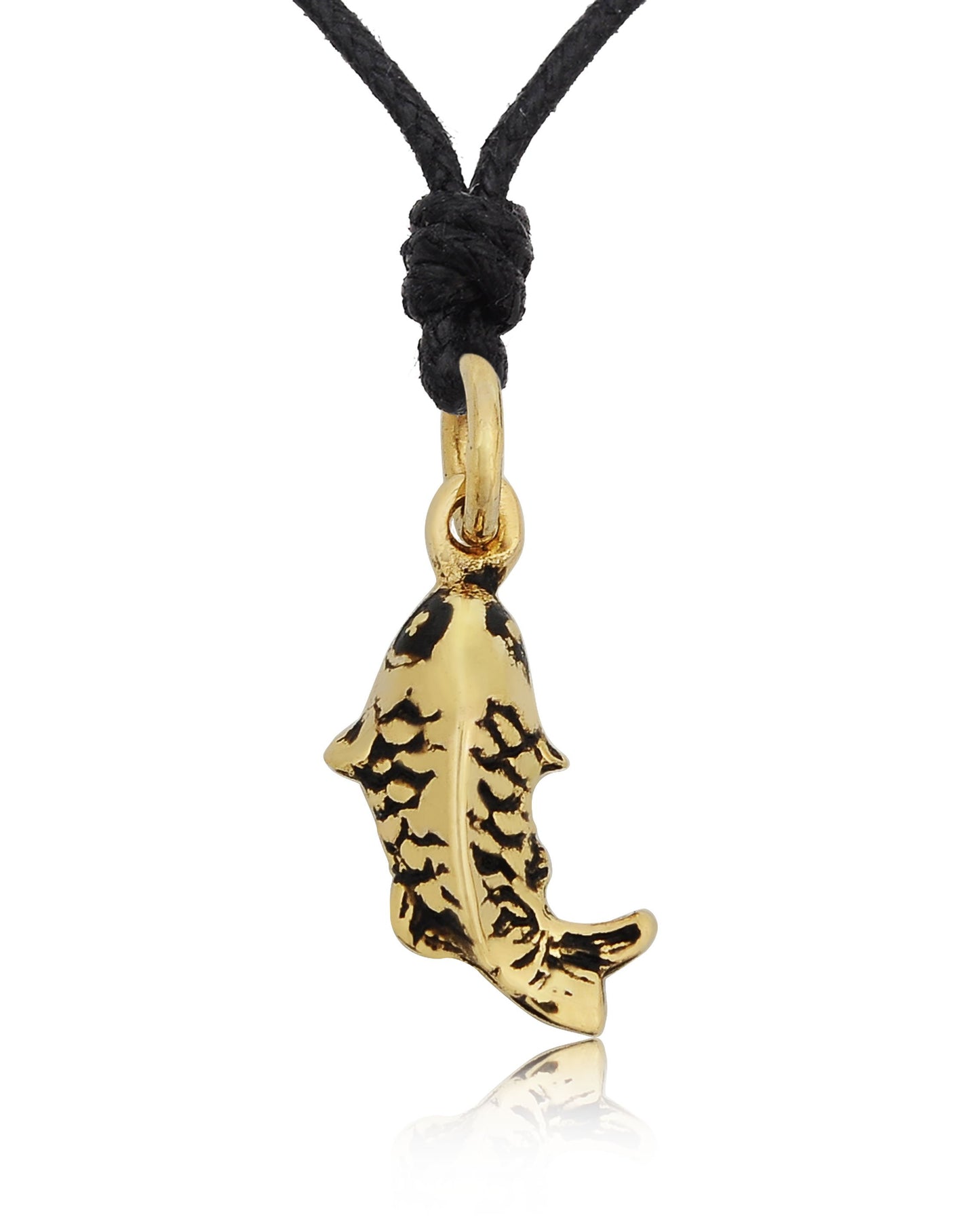 Japanese Koi Fish Pisces 92.5 Sterling Silver Brass Necklace Pendant Jewelry