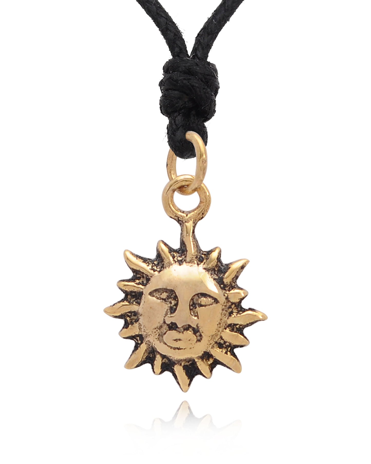 Mini Sun 92.5 Sterling Silver Gold Brass Charm Necklace Pendant Jewelry