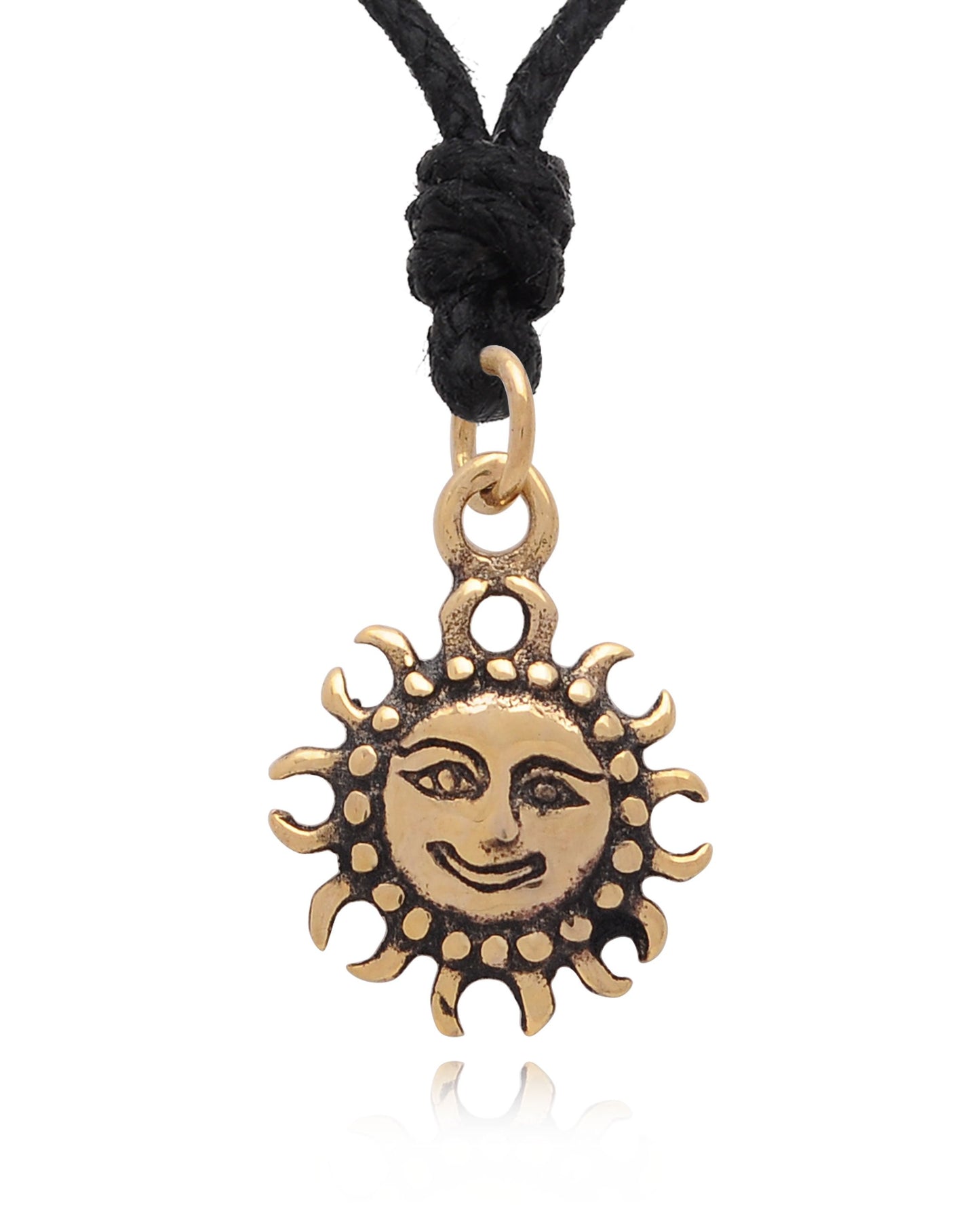 Mini Sun 92.5 Sterling Silver Gold Brass Charm Necklace Pendant Jewelry