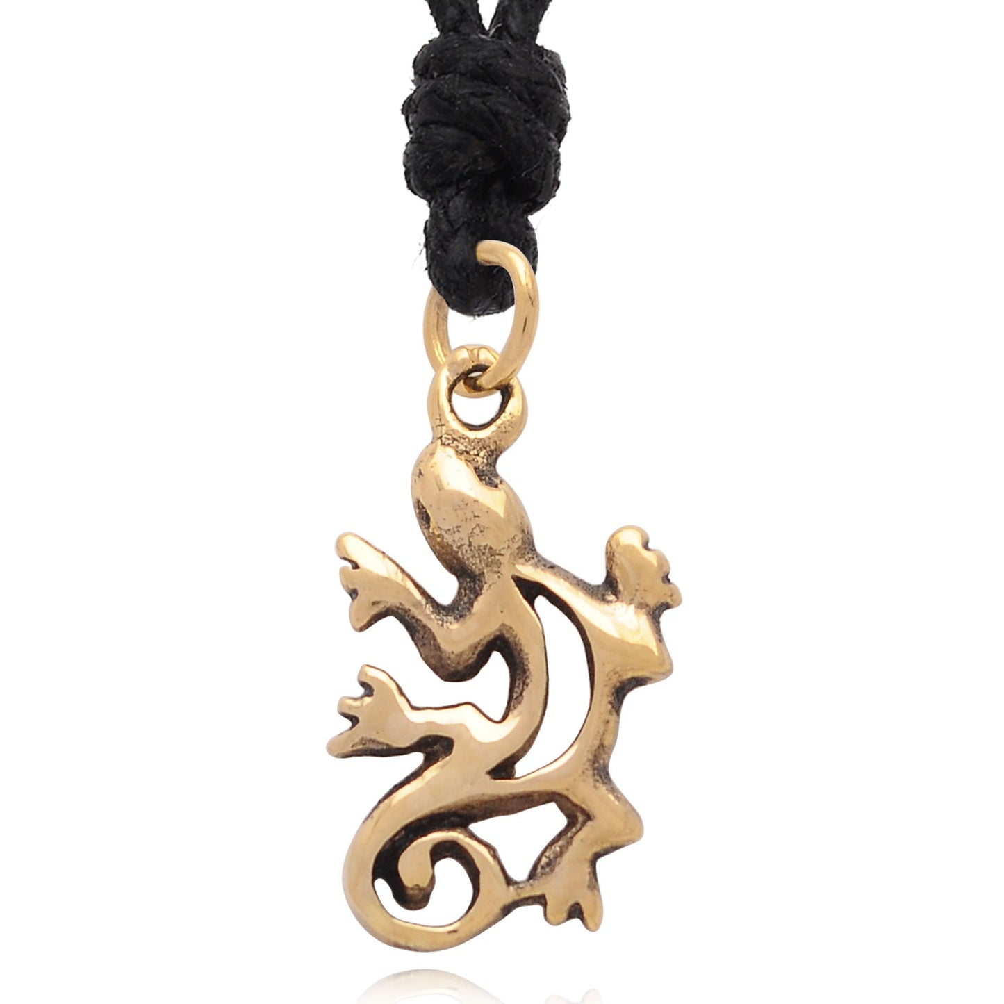 Lizard Reptile Handmade 92.5 Sterling-silver Gold Brass Necklace Pendant Jewelry