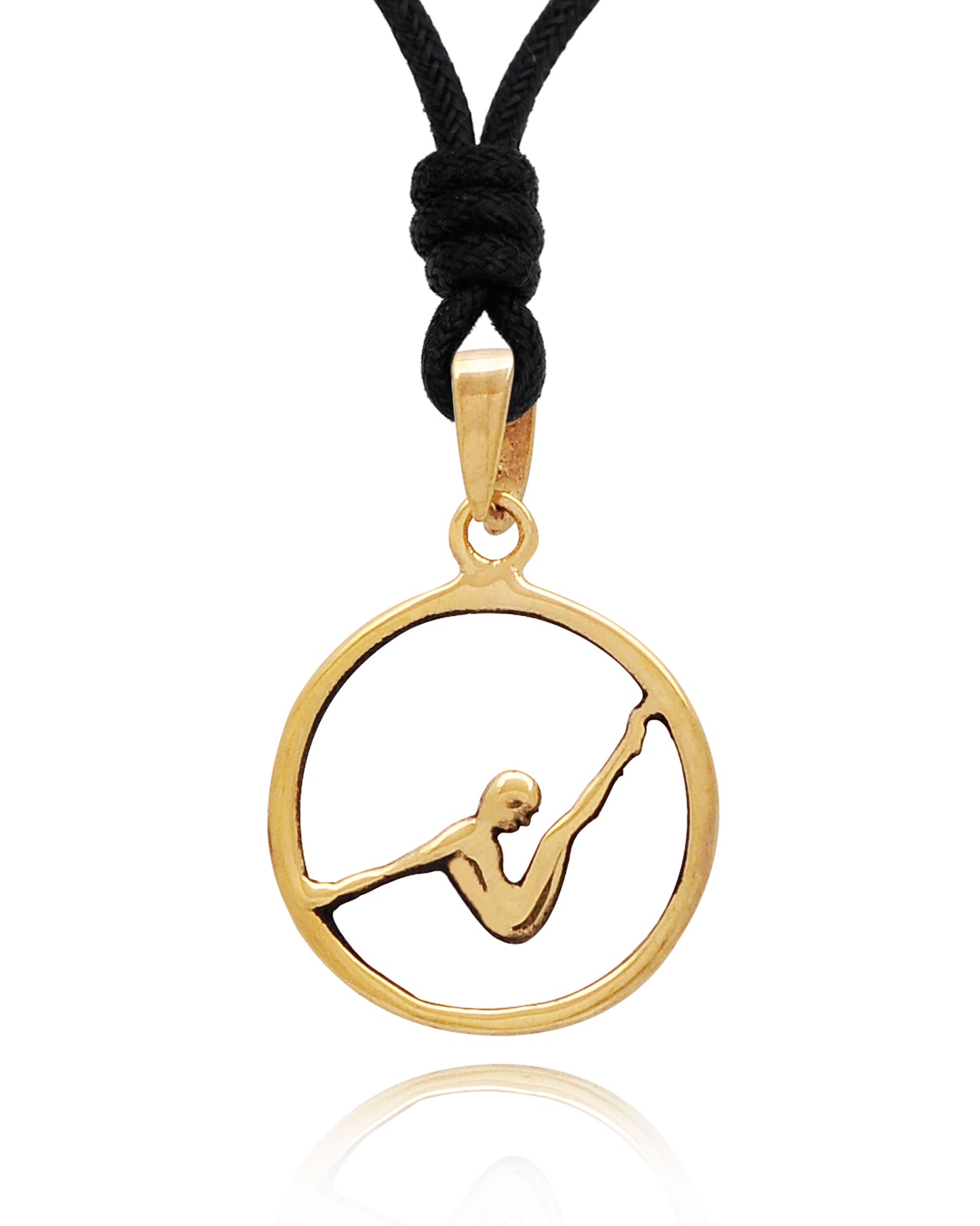 Yoga Pose 92.5 Sterling Silver Gold Brass Charm Necklace Pendant Jewelry