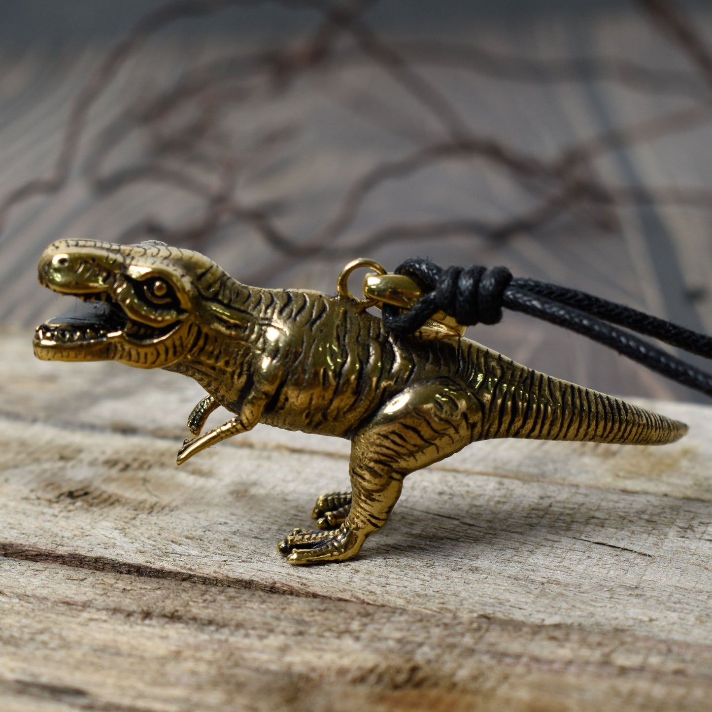 Tyrannosaurus Rex T-Rex 925 Sterling Silver Gold Brass Charm Necklace Pendant Jewelry