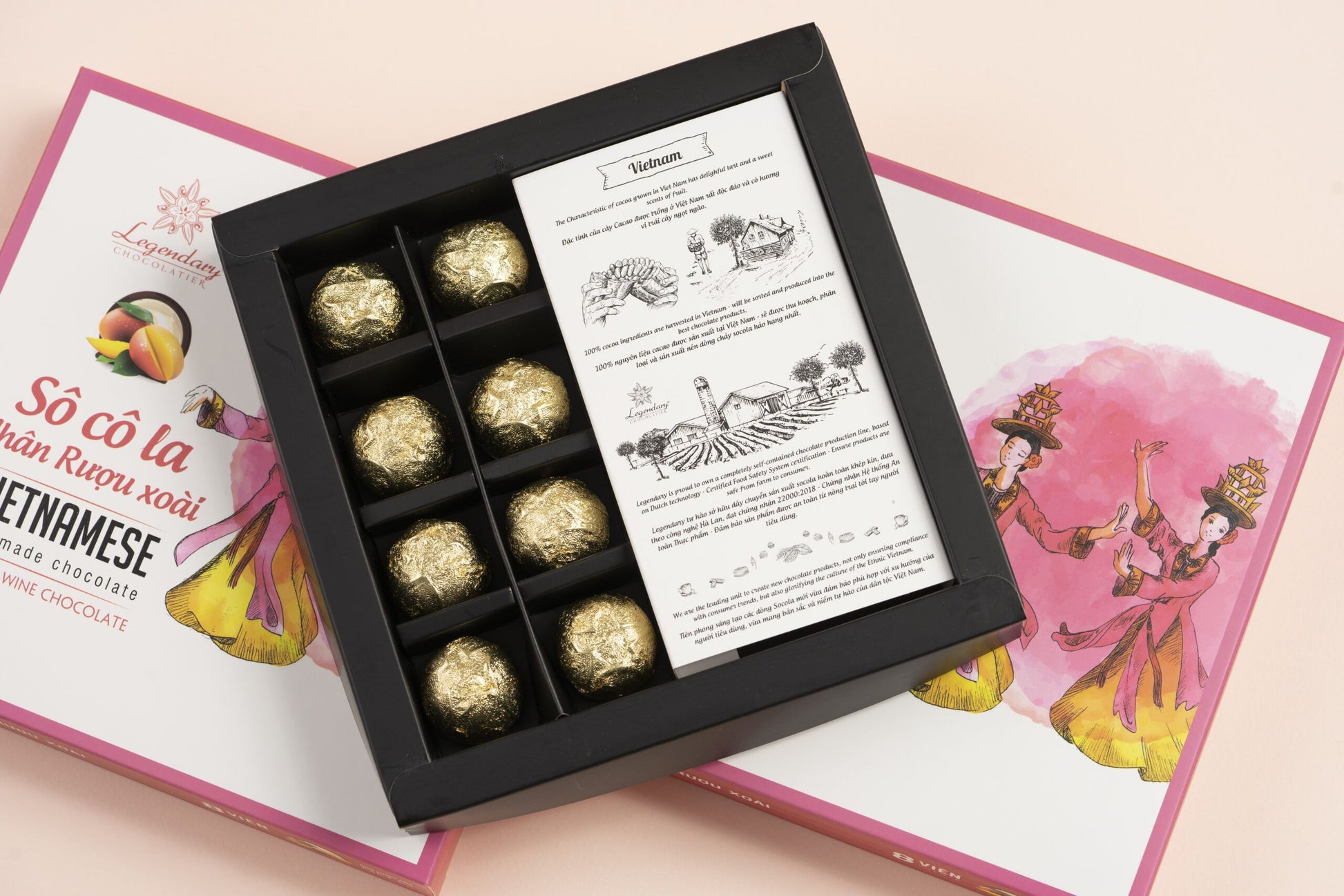 Legendary Chocolatier – Mango Wine Chocolate– Vietnam Zoom Gift Sets 8  Pieces